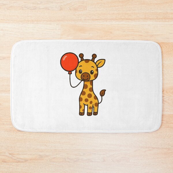 Item preview, Gentle Giraffe with Red Balloon – Whimsical Animal Art designed and sold by Confuzz1ed.