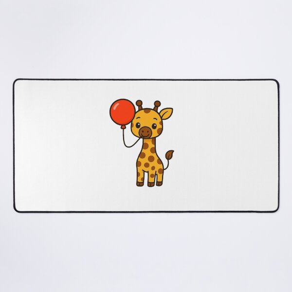 Item preview, Gentle Giraffe with Red Balloon – Whimsical Animal Art designed and sold by Confuzz1ed.