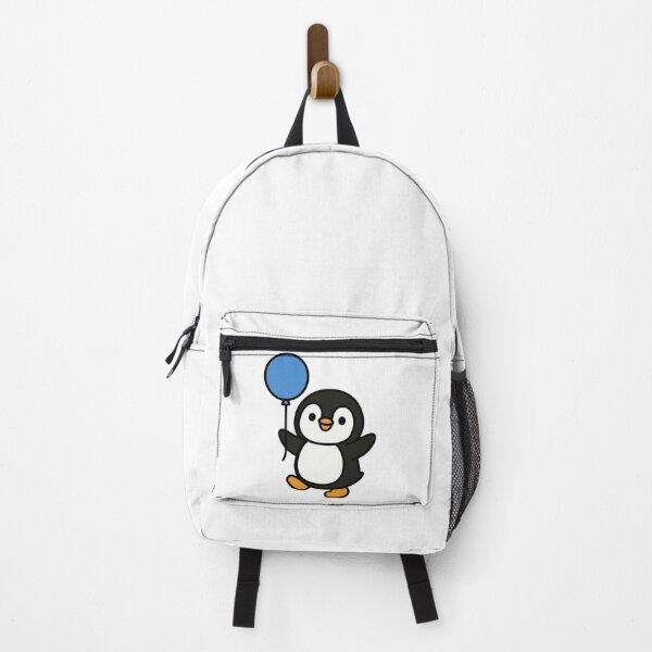 Item preview, Happy Penguin with Blue Balloon – Cute Celebration Character designed and sold by Confuzz1ed.