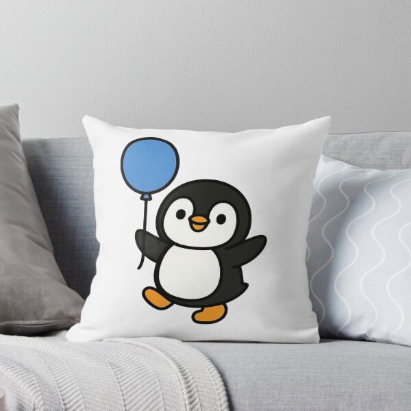 Item preview, Happy Penguin with Blue Balloon – Cute Celebration Character designed and sold by Confuzz1ed.