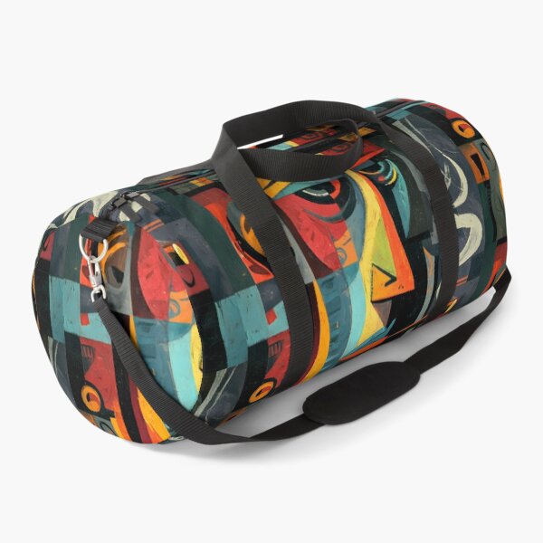 Item preview, Cubist Colorful Abstract Portrait of a Cigar Aficionado Smoking Cigar in Dynamic Geometric Composition designed and sold by OlfactoART Studio.