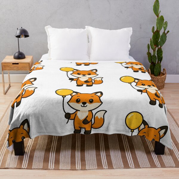 Item preview, Cheerful Fox with Yellow Balloon – Charming Animal Design designed and sold by Confuzz1ed.