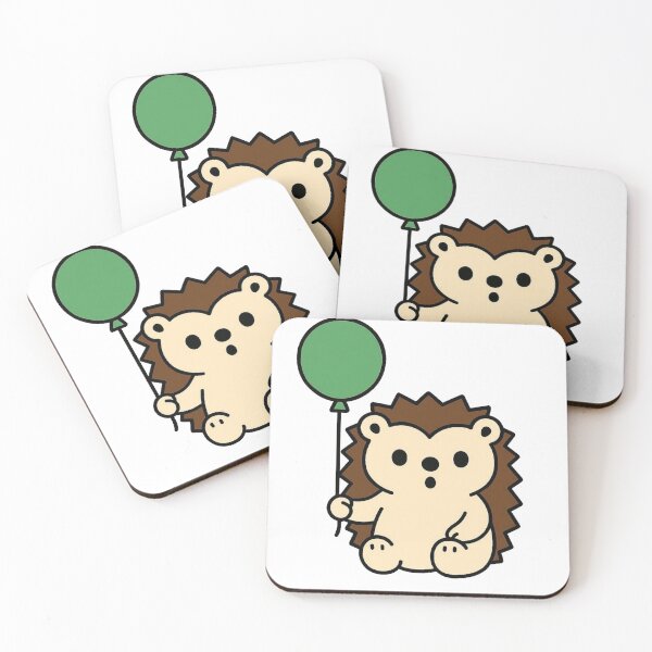 Item preview, Surprised Hedgehog with Green Balloon – Fun Cute Animal designed and sold by Confuzz1ed.