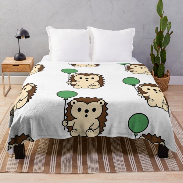 Item preview, Surprised Hedgehog with Green Balloon – Fun Cute Animal designed and sold by Confuzz1ed.