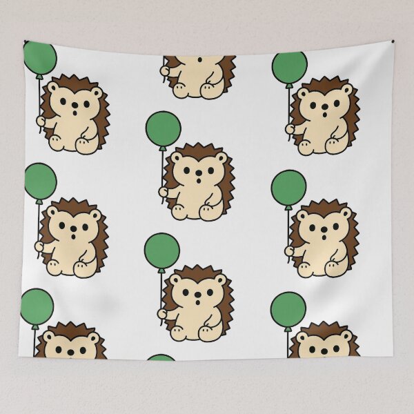 Item preview, Surprised Hedgehog with Green Balloon – Fun Cute Animal designed and sold by Confuzz1ed.