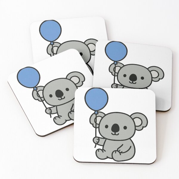 Item preview, Relaxed Koala with Blue Balloon – Adorable Cartoon Animal designed and sold by Confuzz1ed.