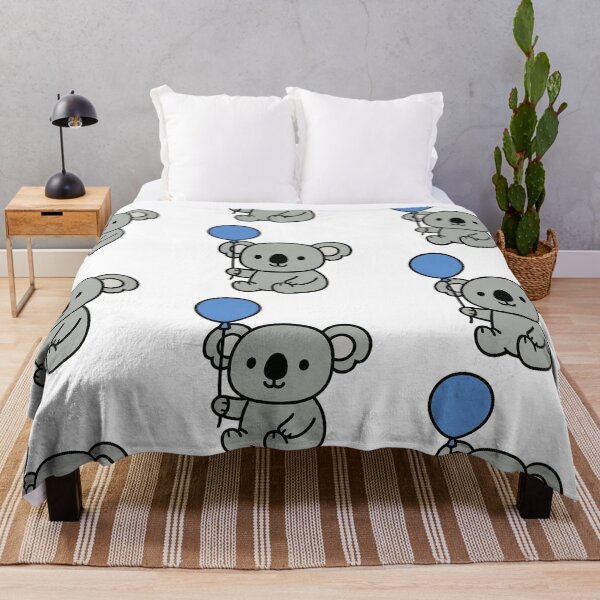 Item preview, Relaxed Koala with Blue Balloon – Adorable Cartoon Animal designed and sold by Confuzz1ed.