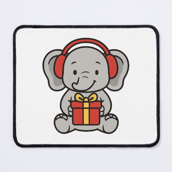 Item preview, Elephant with Gift and Earmuffs – Gentle Christmas Design designed and sold by Confuzz1ed.