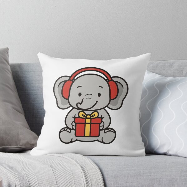 Item preview, Elephant with Gift and Earmuffs – Gentle Christmas Design designed and sold by Confuzz1ed.