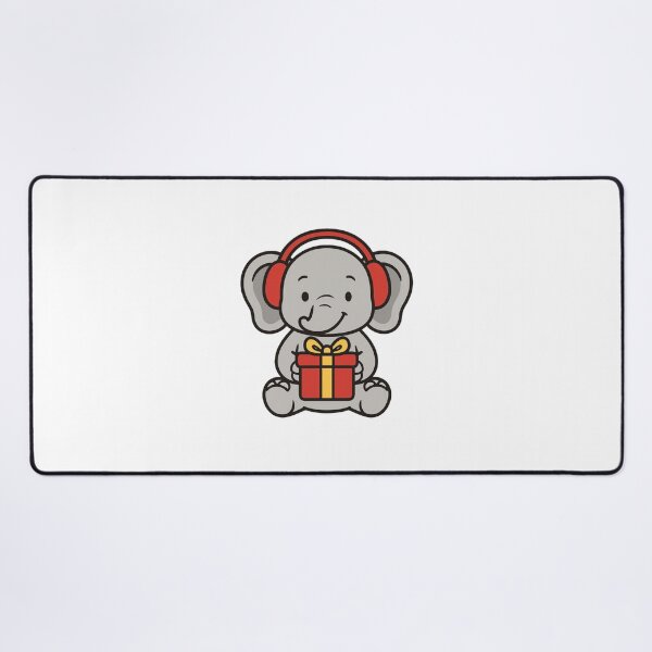 Item preview, Elephant with Gift and Earmuffs – Gentle Christmas Design designed and sold by Confuzz1ed.