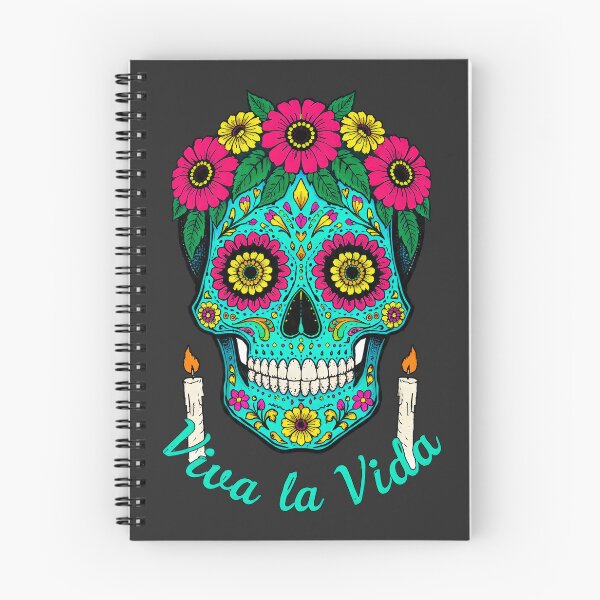 Item preview, Dia de Muertos Bright Teal Sugar Skull with Marigolds designed and sold by ArtZone1987.
