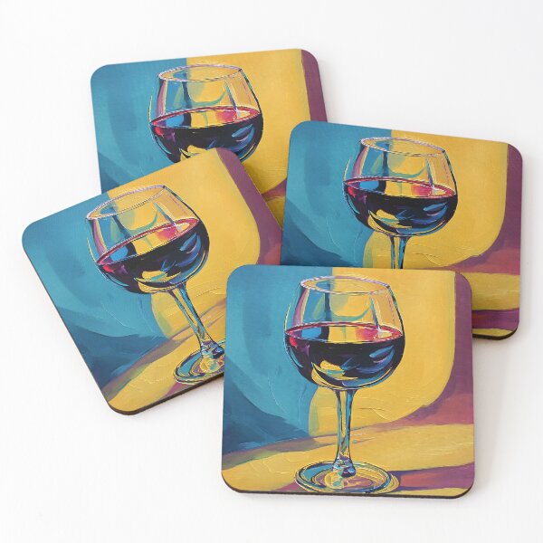Item preview, Colorful Wine Glass Artwork with Vivid Background and Reflective Play of Warm and Cool Tones designed and sold by OlfactoART Studio.