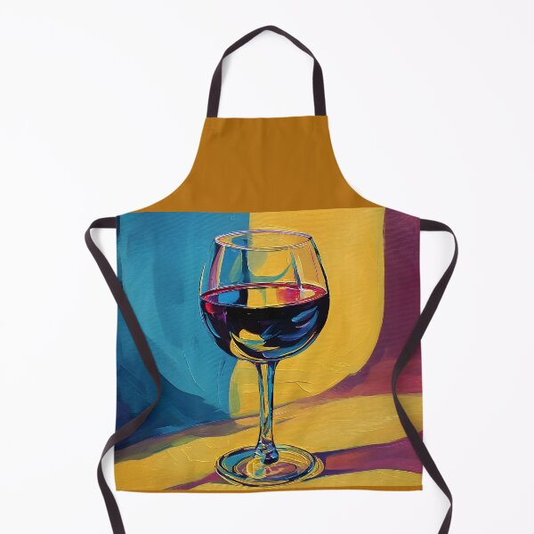 Item preview, Colorful Wine Glass Artwork with Vivid Background and Reflective Play of Warm and Cool Tones designed and sold by OlfactoART Studio.