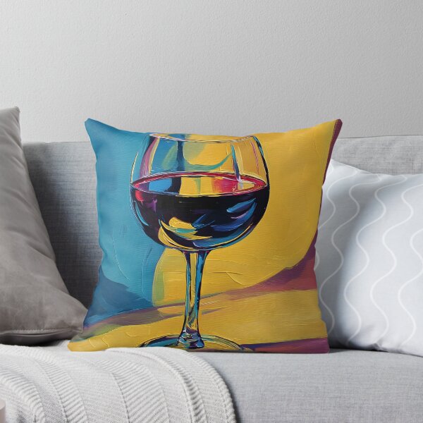 Item preview, Colorful Wine Glass Artwork with Vivid Background and Reflective Play of Warm and Cool Tones designed and sold by OlfactoART Studio.