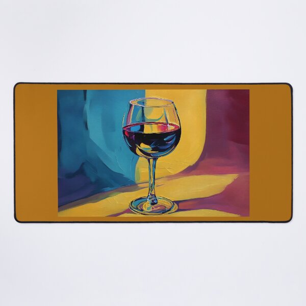 Item preview, Colorful Wine Glass Artwork with Vivid Background and Reflective Play of Warm and Cool Tones designed and sold by OlfactoART Studio.