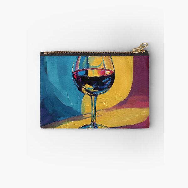 Item preview, Colorful Wine Glass Artwork with Vivid Background and Reflective Play of Warm and Cool Tones designed and sold by OlfactoART Studio.