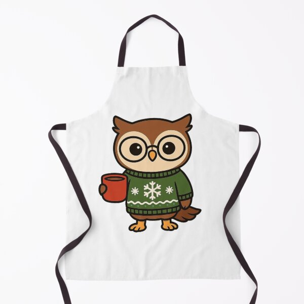 Item preview, Cozy Owl in Christmas Sweater with Cocoa – Warm Winter Design designed and sold by Confuzz1ed.