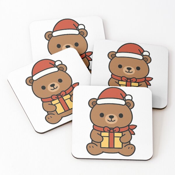 Item preview, Santa Bear with Red Scarf and Gift – Classic Christmas Animal designed and sold by Confuzz1ed.