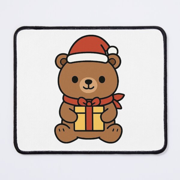 Item preview, Santa Bear with Red Scarf and Gift – Classic Christmas Animal designed and sold by Confuzz1ed.