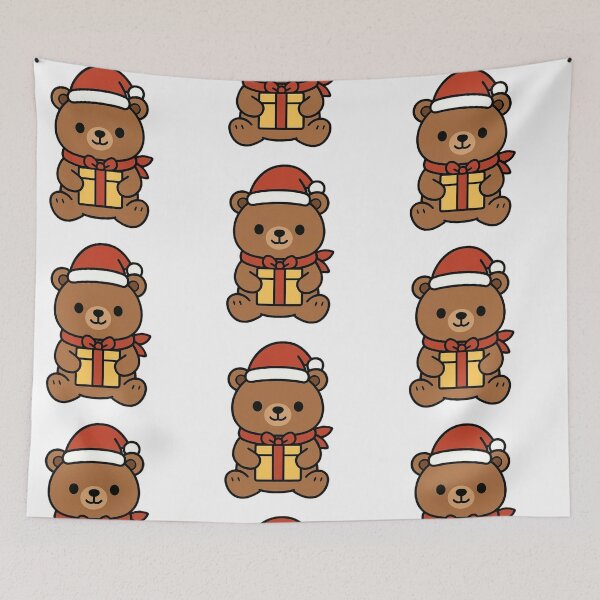 Item preview, Santa Bear with Red Scarf and Gift – Classic Christmas Animal designed and sold by Confuzz1ed.