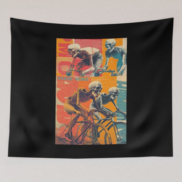 Item preview, FIXIE VIBE – Skeleton Fixed Gear Rider | Punk Skate Cycling Art designed and sold by Absyntart.