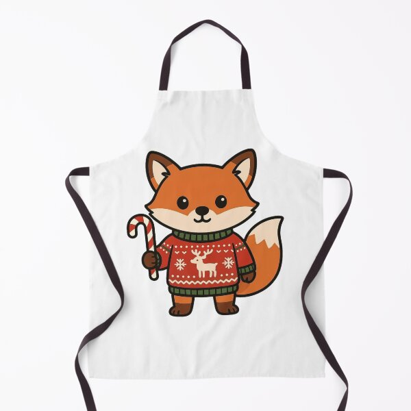Item preview, Festive Fox in Reindeer Sweater Holding Candy Cane – Cute Christmas Character designed and sold by Confuzz1ed.