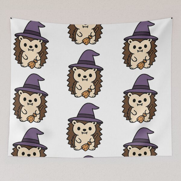 Item preview, Witch Hedgehog with Broomstick – Cute Halloween Design designed and sold by Confuzz1ed.
