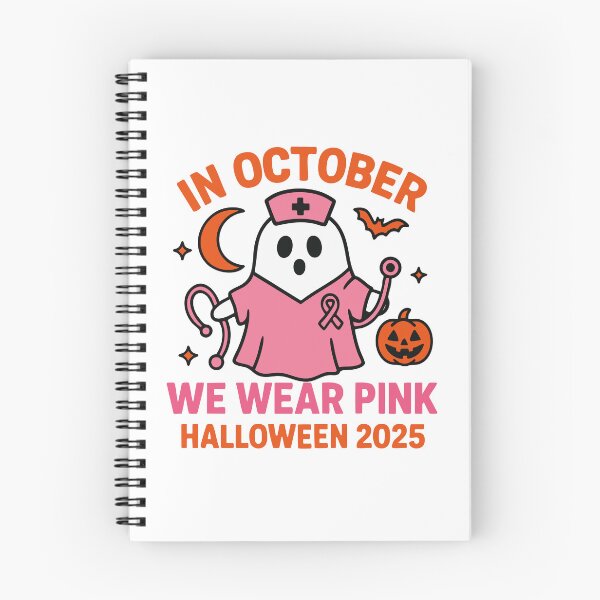 Item preview, In October We Wear Pink Nurse Ghost Halloween 2025 designed and sold by Marcite.