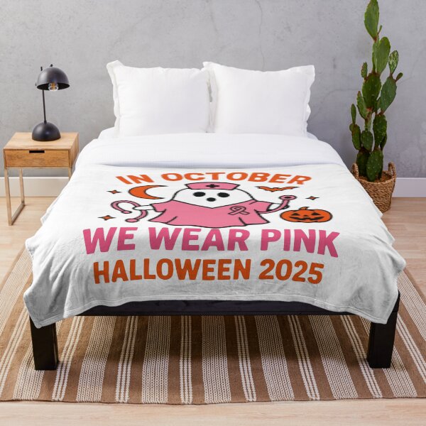 Item preview, In October We Wear Pink Nurse Ghost Halloween 2025 designed and sold by Marcite.