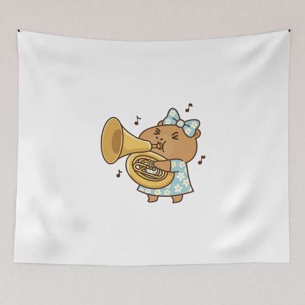 Item preview, Cute Capybara Playing Tuba designed and sold by holywarter.