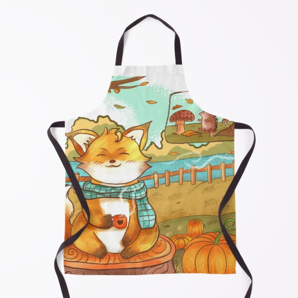 Item preview, Cozy Fall Fox Illustration – Cute Autumn Animal Art with Coffee & Pumpkins designed and sold by Kakon-52.