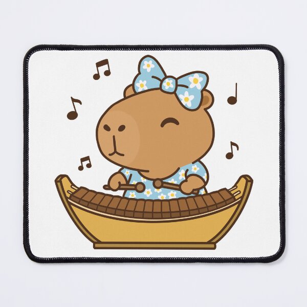 Item preview, Cute Capybara Playing Ranad ek musical instrument designed and sold by holywarter.