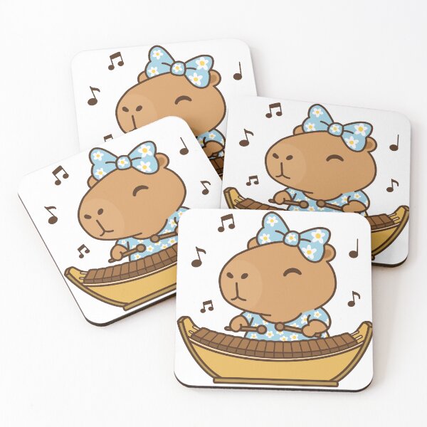 Item preview, Cute Capybara Playing Ranad ek musical instrument designed and sold by holywarter.