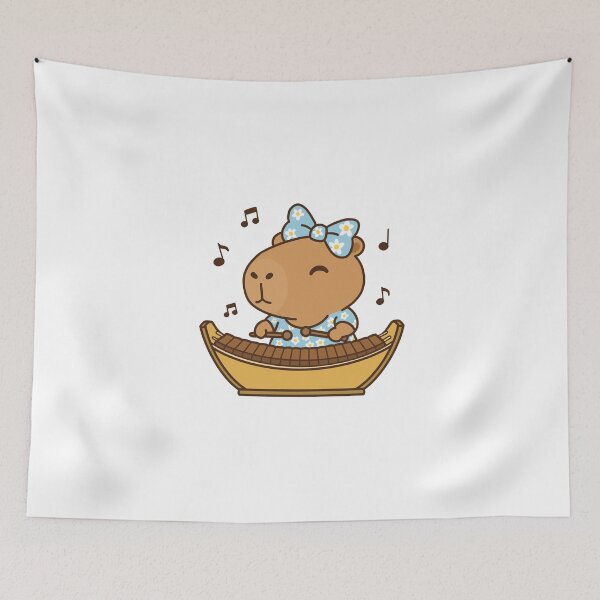 Item preview, Cute Capybara Playing Ranad ek musical instrument designed and sold by holywarter.