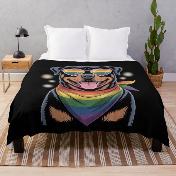 Item preview, Rainbow Rottweiler Cute Dog with Pride Spreading Love designed and sold by BeetleMalon.