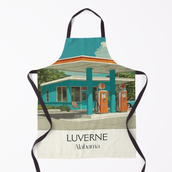 Item preview, Luverne Alabama Retro Gas Station Art Print designed and sold by TuncGK.
