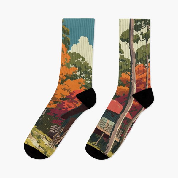 Item preview, Mentone Alabama Autumn Cabin Art Print designed and sold by TuncGK.
