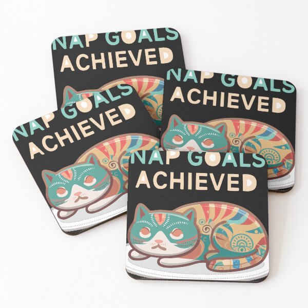 Item preview, Nap Goals Achieved – Relaxed Geometric Cat designed and sold by Bly.pix.