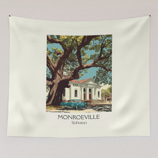Item preview, Monroeville Alabama Historic Courthouse Art Print designed and sold by TuncGK.