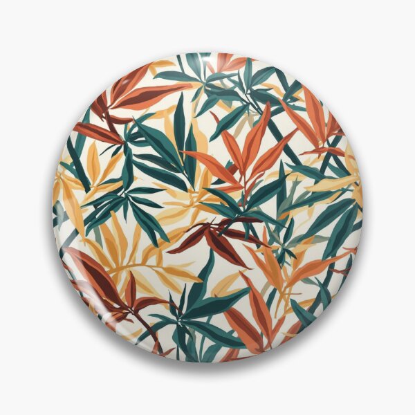 Item preview, Tropical Jungle Leaves Pattern | Bold Orange & Green Foliage Design designed and sold by Zen Mosaic.