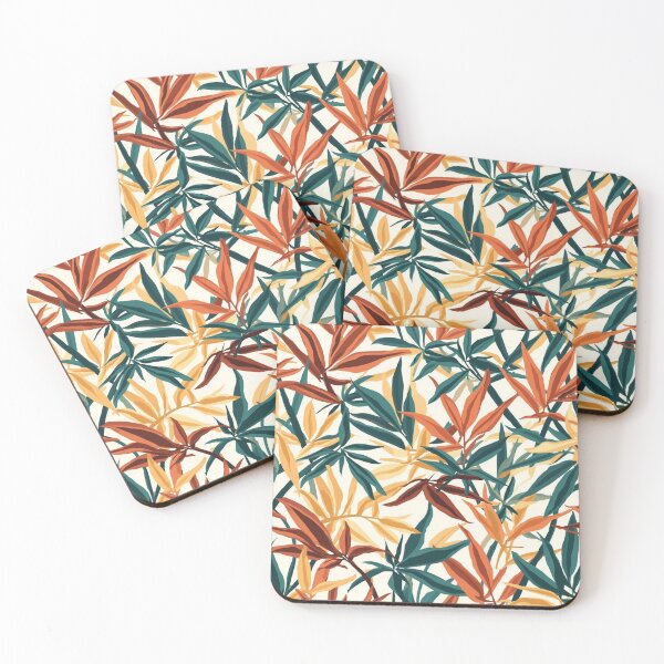 Item preview, Tropical Jungle Leaves Pattern | Bold Orange & Green Foliage Design designed and sold by Zen Mosaic.