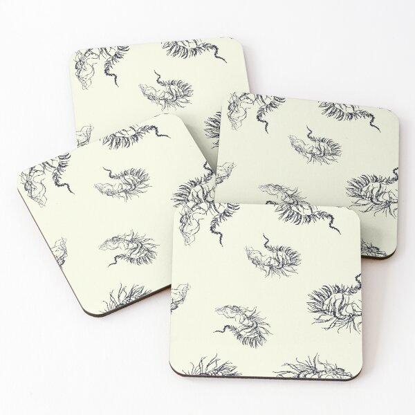 Item preview, Aqua Feathers - hand picked & pressed Seaweed pattern designed and sold by McCammontMakes.