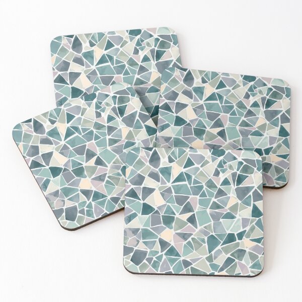 Item preview, Abstract Mosaic Tile Pattern | Teal & Pastel Geometric Design designed and sold by Zen Mosaic.