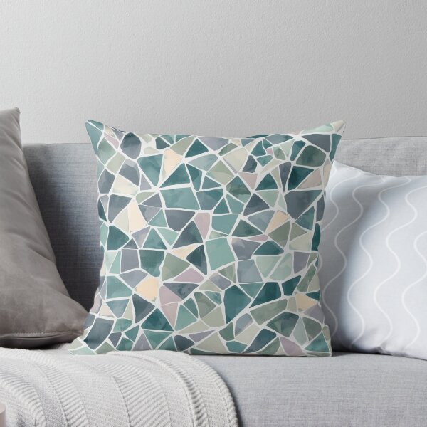 Item preview, Abstract Mosaic Tile Pattern | Teal & Pastel Geometric Design designed and sold by Zen Mosaic.
