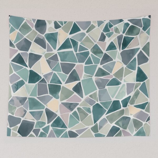 Item preview, Abstract Mosaic Tile Pattern | Teal & Pastel Geometric Design designed and sold by Zen Mosaic.
