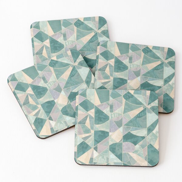 Item preview, Geometric Mosaic Pattern | Abstract Teal & Beige Design designed and sold by Zen Mosaic.