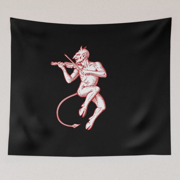 Item preview, Fiddler Devil Woodcut - White designed and sold by Eversole Design Co..