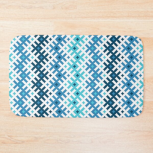 Item preview, Blue Pixel Geometric Pattern Art designed and sold by Agni Designs.
