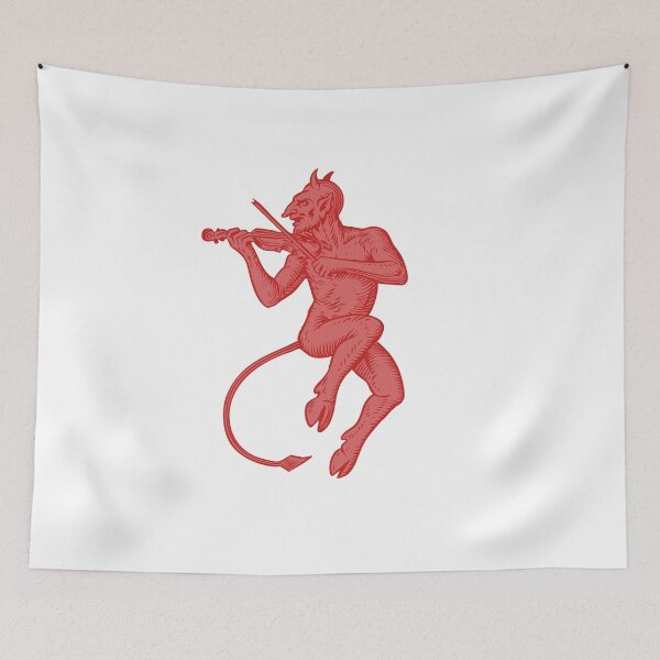 Item preview, Fiddler Devil Woodcut - Red designed and sold by Eversole Design Co..