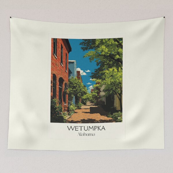 Item preview, Wetumpka Alabama Historic Street Art Print designed and sold by TuncGK.